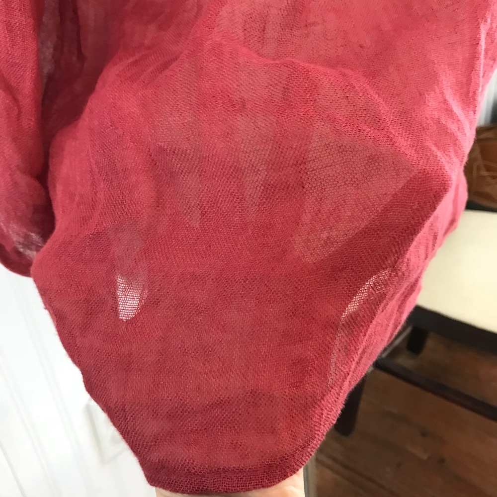 Eileen Fisher 100% Linen Sheer Peasant Blouse  *U4 - Picture 4 of 8